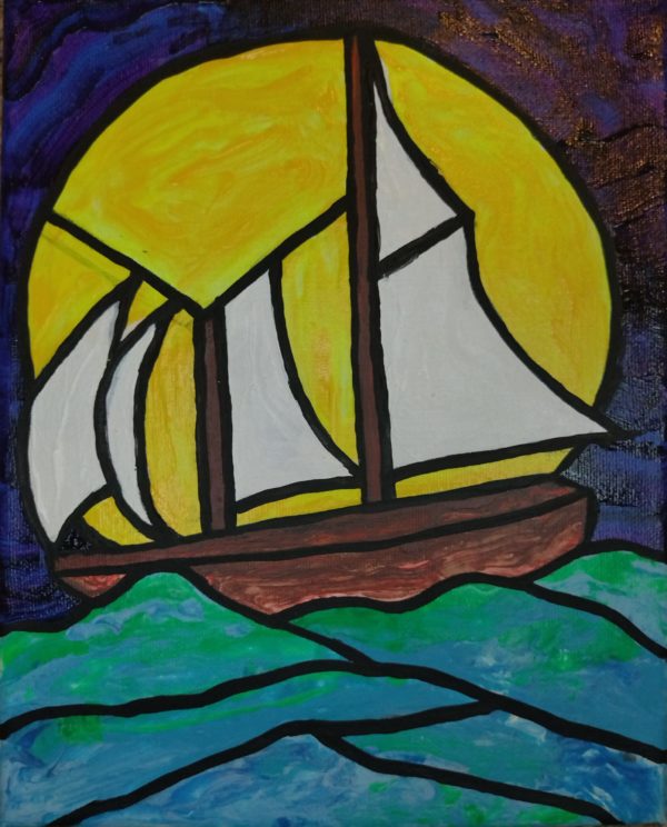 Brushes with Breena - July 25 "Midnight Sailing"