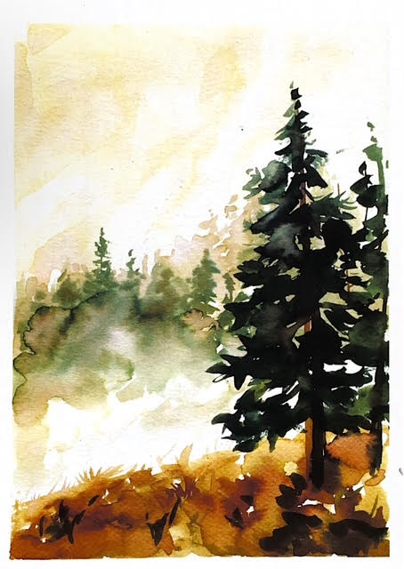 Watercolor Wild Trees